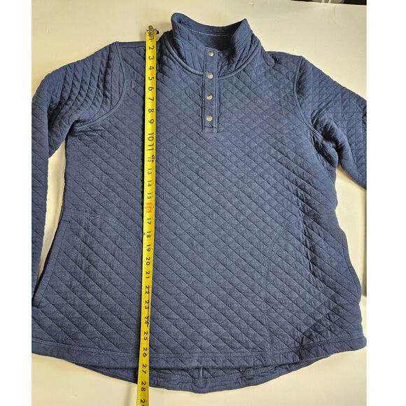 Duluth Trading Company Quilted Pullover Blue Large Pockets - Picture 3 of 10